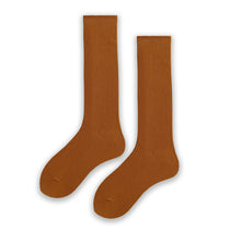 Load image into Gallery viewer, CHAOZHU Japanese Korea High School Girls High Socks Loose Solid Colors Double Needles Knitting Cotton Long Socks Women