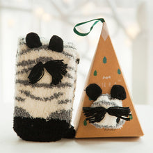 Load image into Gallery viewer, Cute Animal Design Deer Christmas socks Gift 3D Fluffy Coral Velvet Thick Warm Winter Sock For Women new Year gift Sox with Box