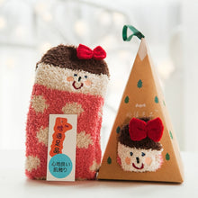 Load image into Gallery viewer, Cute Animal Design Deer Christmas socks Gift 3D Fluffy Coral Velvet Thick Warm Winter Sock For Women new Year gift Sox with Box