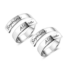Load image into Gallery viewer, Personalized Gift Customized Engraved Name Stainless Steel Adjustable Rings for Women Anniversary Jewelry (JewelOra RI102973)