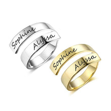 Load image into Gallery viewer, Personalized Gift Customized Engraved Name Stainless Steel Adjustable Rings for Women Anniversary Jewelry (JewelOra RI102973)