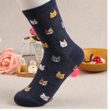 Load image into Gallery viewer, Jeseca 2020 Autumn Women Socks Cartoon Animal Cute Cat Sock for Girls Winter Thick Warm Cotton Sock for Ladies Christmas Gifts