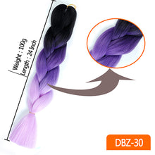 Load image into Gallery viewer, MUMUPI women 24inch Crochet Braids Box Braids 100g/pc Ombre Jumbo Braids Synthetic Braiding Hair Extensions headwear