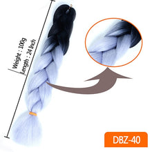 Load image into Gallery viewer, MUMUPI women 24inch Crochet Braids Box Braids 100g/pc Ombre Jumbo Braids Synthetic Braiding Hair Extensions headwear