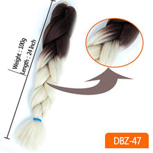 Load image into Gallery viewer, MUMUPI women 24inch Crochet Braids Box Braids 100g/pc Ombre Jumbo Braids Synthetic Braiding Hair Extensions headwear