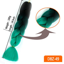Load image into Gallery viewer, MUMUPI women 24inch Crochet Braids Box Braids 100g/pc Ombre Jumbo Braids Synthetic Braiding Hair Extensions headwear