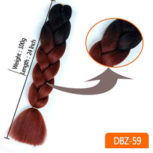 Load image into Gallery viewer, MUMUPI women 24inch Crochet Braids Box Braids 100g/pc Ombre Jumbo Braids Synthetic Braiding Hair Extensions headwear