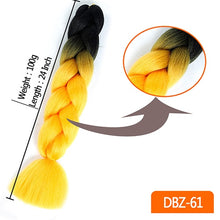 Load image into Gallery viewer, MUMUPI women 24inch Crochet Braids Box Braids 100g/pc Ombre Jumbo Braids Synthetic Braiding Hair Extensions headwear