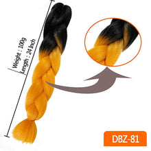 Load image into Gallery viewer, MUMUPI women 24inch Crochet Braids Box Braids 100g/pc Ombre Jumbo Braids Synthetic Braiding Hair Extensions headwear