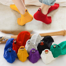 Load image into Gallery viewer, Size 35-42 Kawaii Women Socks Happy Fashion Ankle Funny Socks Women Cotton Embroidered Expression Candy Color 1 Pair