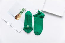 Load image into Gallery viewer, Size 35-42 Kawaii Women Socks Happy Fashion Ankle Funny Socks Women Cotton Embroidered Expression Candy Color 1 Pair
