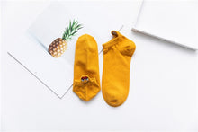 Load image into Gallery viewer, Size 35-42 Kawaii Women Socks Happy Fashion Ankle Funny Socks Women Cotton Embroidered Expression Candy Color 1 Pair