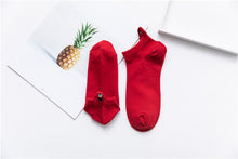 Load image into Gallery viewer, Size 35-42 Kawaii Women Socks Happy Fashion Ankle Funny Socks Women Cotton Embroidered Expression Candy Color 1 Pair