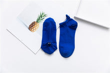 Load image into Gallery viewer, Size 35-42 Kawaii Women Socks Happy Fashion Ankle Funny Socks Women Cotton Embroidered Expression Candy Color 1 Pair