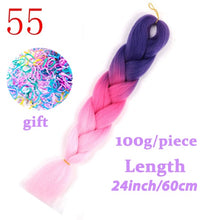Load image into Gallery viewer, LISI HAIR 24 Inch Braiding Hair Extensions Jumbo Crochet Braids Synthetic Hair style 100g/Pc Pure Blonde Pink Green