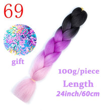 Load image into Gallery viewer, LISI HAIR 24 Inch Braiding Hair Extensions Jumbo Crochet Braids Synthetic Hair style 100g/Pc Pure Blonde Pink Green