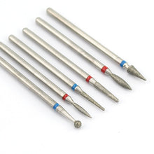 Load image into Gallery viewer, 6pcs/pack Diamond Nail Milling Cutter Rotary Burr for Nail Files Cuticle Clean Drill Bits Apparatus for Manicure Art Tools