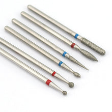 Load image into Gallery viewer, 6pcs/pack Diamond Nail Milling Cutter Rotary Burr for Nail Files Cuticle Clean Drill Bits Apparatus for Manicure Art Tools