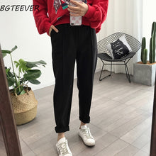 Load image into Gallery viewer, BGTEEVER Winter Thicken Women Pencil Pants Plus Size Wool Pants Female 2020 Autumn High Waist Loose Trousers Capris Good Fabric