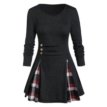 Load image into Gallery viewer, Womail Shirt Women Autumn Winter Long Sleeve Tartan Tunic Pullover Tops Irregular Plaid Print Pullover Blusas Feminina Plus Size