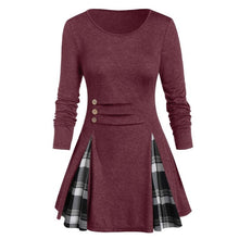 Load image into Gallery viewer, Womail Shirt Women Autumn Winter Long Sleeve Tartan Tunic Pullover Tops Irregular Plaid Print Pullover Blusas Feminina Plus Size