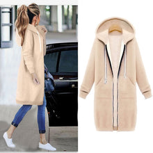 Load image into Gallery viewer, Long Hoodies Women Autumn Winter Oversized Hoodies Long Sleeve Sweatshirt Women Zipper Fashion Outerwear Pockets Sudadera Mujer