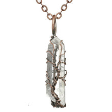 Load image into Gallery viewer, SEDmart 7Chakra Ainbow Natural Stone Copper Wire Pendant Necklace for Women Men Long Chain Tree of Life Statement Jewelry Gift