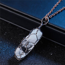 Load image into Gallery viewer, SEDmart 7Chakra Ainbow Natural Stone Copper Wire Pendant Necklace for Women Men Long Chain Tree of Life Statement Jewelry Gift