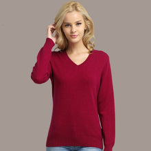 Load image into Gallery viewer, JVEII Women Sweater Knitted Female Long Sleeve V-neck Cashmere Sweater And Pullover Female Autumn Winter Slim Jumpers Casual