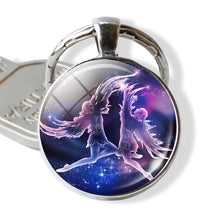 Load image into Gallery viewer, 12 Constellations Keychain Constellation Key Rings Zodiac Sign Key Chain Pendant Jewelry Libra Aries Leo Fashion Birthday Gift