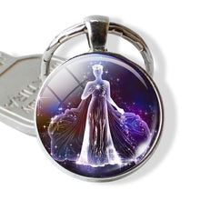 Load image into Gallery viewer, 12 Constellations Keychain Constellation Key Rings Zodiac Sign Key Chain Pendant Jewelry Libra Aries Leo Fashion Birthday Gift