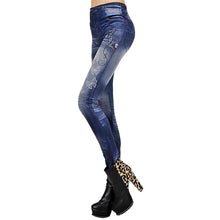 Load image into Gallery viewer, Fashion Slim Women Leggings Faux Denim Jeans Leggings Sexy Long Pocket Printing Summer Leggings Casual Pencil Pants