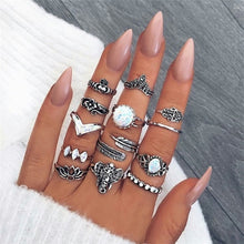 Load image into Gallery viewer, 9 Design Boho Vintage Gold Star Midi Moon Rings Set For Women Opal Crystal Midi Finger Ring 2020 Female Bohemian Jewelry Gifts