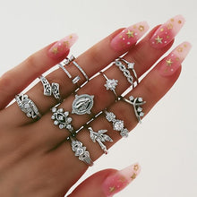 Load image into Gallery viewer, 9 Design Boho Vintage Gold Star Midi Moon Rings Set For Women Opal Crystal Midi Finger Ring 2020 Female Bohemian Jewelry Gifts