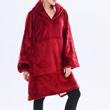 Load image into Gallery viewer, Winter Thick Comfy TV Blanket Sweatshirt Solid Warm Hooded Blanket Adults and Children Fleece Weighted Blankets for Beds Travel