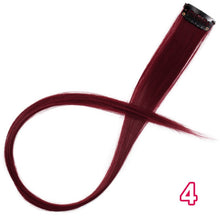 Load image into Gallery viewer, Vigorous Long Straight Clip In One Piece Hair Extensions 20 Inch Synthetic Two Tone Fake Hair for Women Girls