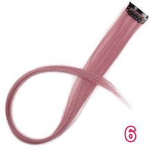 Load image into Gallery viewer, Vigorous Long Straight Clip In One Piece Hair Extensions 20 Inch Synthetic Two Tone Fake Hair for Women Girls