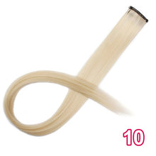 Load image into Gallery viewer, Vigorous Long Straight Clip In One Piece Hair Extensions 20 Inch Synthetic Two Tone Fake Hair for Women Girls