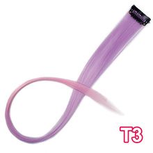 Load image into Gallery viewer, Vigorous Long Straight Clip In One Piece Hair Extensions 20 Inch Synthetic Two Tone Fake Hair for Women Girls