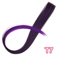 Load image into Gallery viewer, Vigorous Long Straight Clip In One Piece Hair Extensions 20 Inch Synthetic Two Tone Fake Hair for Women Girls