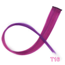 Load image into Gallery viewer, Vigorous Long Straight Clip In One Piece Hair Extensions 20 Inch Synthetic Two Tone Fake Hair for Women Girls