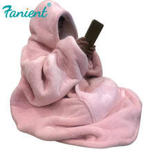 Load image into Gallery viewer, Winter Thick Comfy TV Blanket Sweatshirt Solid Warm Hooded Blanket Adults and Children Fleece Weighted Blankets for Beds Travel