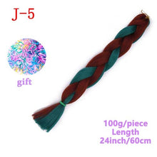Load image into Gallery viewer, MERISIHAIR 24 inch Jumbo Braids Long Ombre Jumbo Synthetic Braiding Hair Crochet Blonde Pink Blue Grey Hair Extensions African