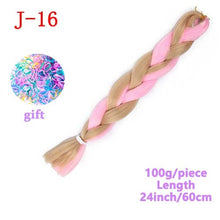 Load image into Gallery viewer, MERISIHAIR 24 inch Jumbo Braids Long Ombre Jumbo Synthetic Braiding Hair Crochet Blonde Pink Blue Grey Hair Extensions African