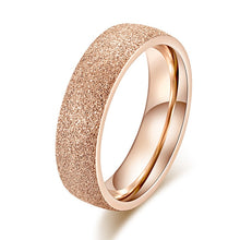 Load image into Gallery viewer, KNOCK High quality Fashion Simple Scrub Stainless Steel Women 's Rings 2 mm Width Rose Gold Color Finger Gift For Girl Jewelry