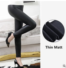 Load image into Gallery viewer, Everbellus High Waist Leather Leggings for Women Black Light&Matt Thin&Thick Femme Fitness PU Leggings Sexy Push Up Slim Pants