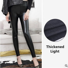 Load image into Gallery viewer, Everbellus High Waist Leather Leggings for Women Black Light&Matt Thin&Thick Femme Fitness PU Leggings Sexy Push Up Slim Pants