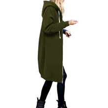 Load image into Gallery viewer, High quality Women Casual Long Zipper Hooded Jacket Hoodies Sweatshirt Vintage Streetwear Plus Size Outwear Hoody Coat Clothing