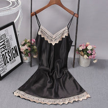 Load image into Gallery viewer, Women Sexy Lace Night Dress Lingerie Deep V Nightgowns Casual Home Dress Nightdress Fashion Sleepwear Summer Homewear #D