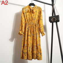 Load image into Gallery viewer, Korean Black Shirt Vestidos Office Polka Dot Vintage Autumn Dresses Women Dresss Pring 2020 Midi Floral Long Sleeve Dress Female